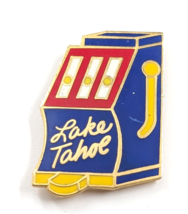 VTG Lake Tahoe Nevada Casino Slot Machine Enamel Pin Souvenir Blue Red Yellow... - £9.00 GBP