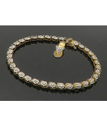 ROSS SIMON 925 Silver  - Vintage Genuine Diamonds Floral Chain Bracelet ... - £68.50 GBP