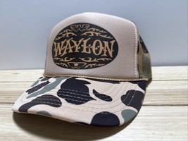 Vintage Waylon Jennings Hat Hunting Trucker Hat snapback Camouflage Conc... - $311.22 MXN