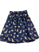 Grace Karin Womens Skirt Size Medium Navy Blue Birds Pleated Stretch A Line - $18.81