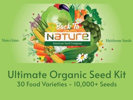 Ultimate Organic Seed Kit - 30 Food Varieties - 10,000+ Seeds - Organic Vegetabl - £25.16 GBP