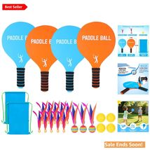 Versatile Paddleball Game Set - 4 Paddles &amp; 4 Beach Balls, Family Fun Ou... - $43.51