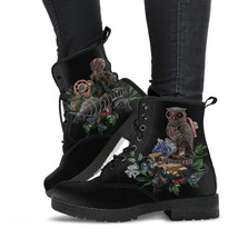 Combat Boots - Steampunk Inspired Design #12 Black | Women&#39;s Black Hipst... - £70.57 GBP