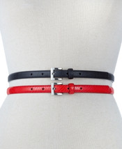 Style &amp; co. 2 for 1 Skinny Lizard Belt - Black/Red - Size SMALL - £15.95 GBP
