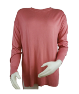 H&amp;M Lightweight Tunic Sweater Womens M Top Rose Pink Drop Shoulder Pullover - $13.45 CAD