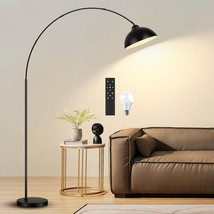 Arc Floor Lamp For Living Room, 78 Dimmable Black Standing Lamp With Remote, Ind - £72.74 GBP