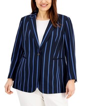 New Anne Klein Blue Stripes Career Long Blazer Size 14 W 16 W 20 W Women $159 - £60.42 GBP+