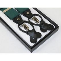 ELEGANT Suspenders Clip on and Button Option for Slacks or Suit Pants Green image 3