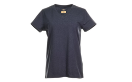 Blue Mountain YKL-9072 Navy Heather-Colored Short-Sleeve V-Neck T-Shirt,... - $21.55