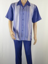 Men MONTIQUE 2pc Walking Leisure Suit Matching Set Short Sleeve 2227 Purple - $79.99