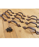 12 Rustic Cabinet Handle Cast Iron Drawer Pull Door Antique Style 4 5/8&quot;... - $529.28 MXN