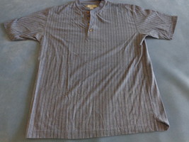 Men’s Wedgewood Blue &amp; Gray Basic Equipment Striped Casual Shirt. (#3238) - £13.54 GBP