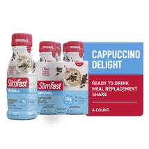 Pack of 4 SlimFast Original Cappuccino Delight Meal Replacement Shakes 11oz - $211.01 MXN
