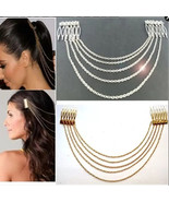 Women Hair Accessories Three Layers Tassel Chain Headband Clip Hair Comb... - $227.94 MXN