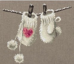 Panna counted cross stitch kit &quot;Mittens&quot; 18.5x16cm, DIY - £11.87 GBP