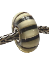 Authentic Trollbeads Murano Glass Organic Stripe Bead Charm 61436, New - £18.68 GBP