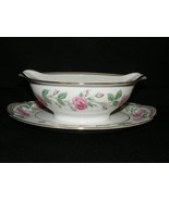 Vintage Noritake China Gravy Boat Roselle Pattern Pink Roses Mint Green ... - $666.82 MXN
