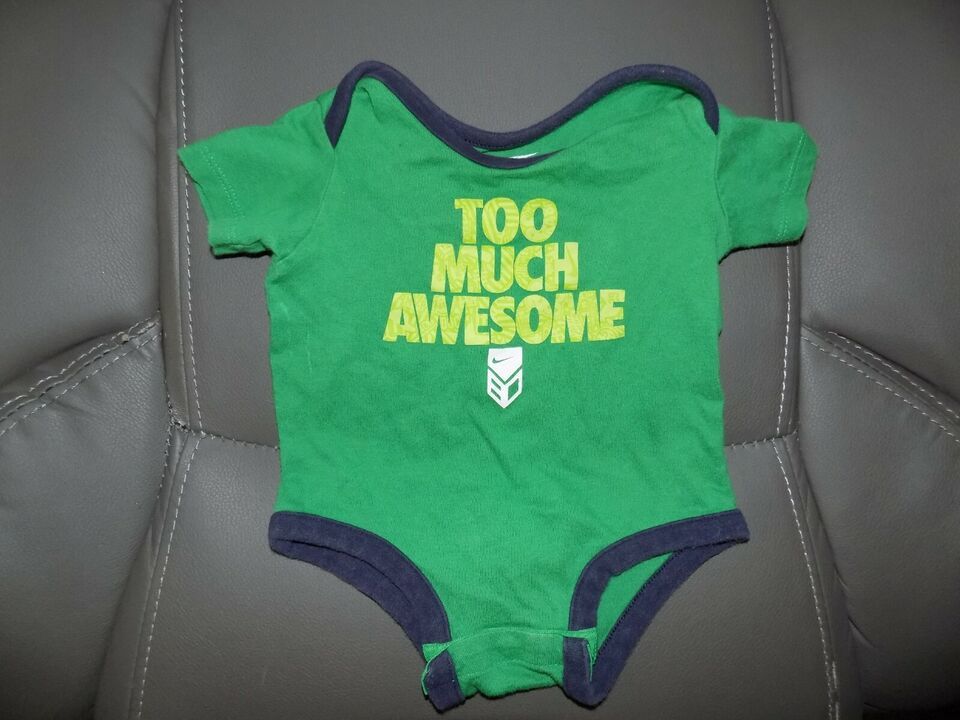 NIKE TOO MUCH AWESOME One-Piece Snap Tee Size 0/3 Months EUC - $13.65