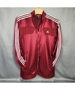 Adidas Track Jacket Mens 2XT Burgandy Red Clima 365 Full Zip Soccer Stri... - $37.68 CAD