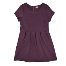 MAISON JULES Size XXL Purple Pleated A-Line Skater Mini Dress Short Slee... - $25.16