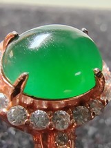 Glassy Ice Dark Green 100% Natural Burma Jadeite Jade Ring # Type A Jadeite # - £466.48 GBP