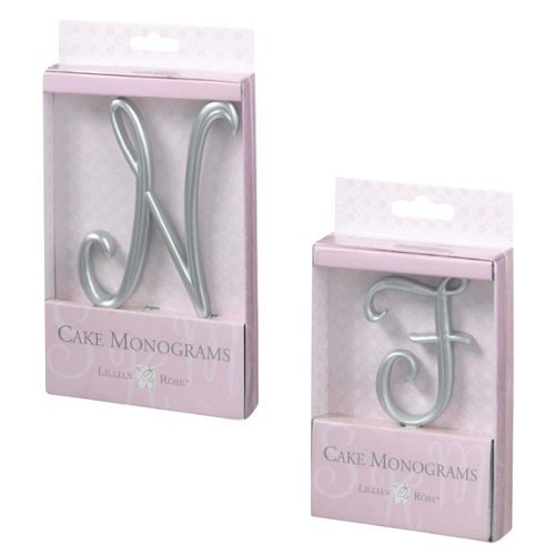 X Monogram Wedding Cake Topper by Lillian Rose Small Silver - $3.35