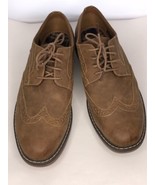 Izod Mens Beige Tan Faux Leather Lace Up Shoes Sz 9M - £21.41 GBP