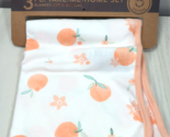 Rabbit + Bear Receiving Blanket oranges peach flowers organic cotton  new - $9.89