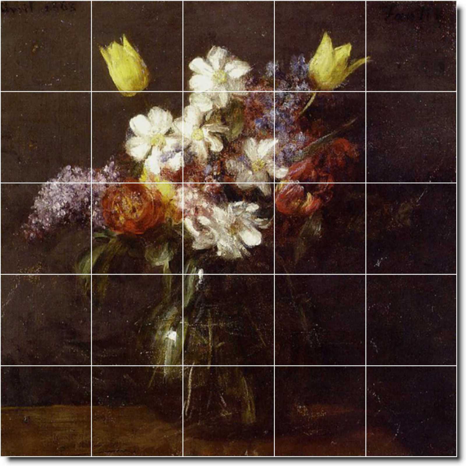 Fantin latour henri flowers large bouquet with three peonies 5x5