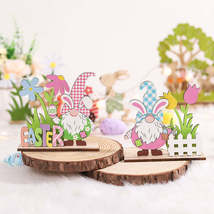 Easter Wooden Crafts Decoration Scene Dress Up Props - $10.10