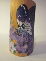 1995 Hawaiian Bamboo Cup by Chiany-Mai - Handcarved &amp; Painted Butterfly ... - $26.99