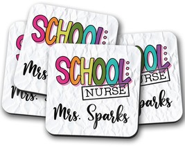 School Nurse Gift, Personalized Coaster, School Staff Gifts, Coffee Coas... - £3.98 GBP