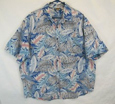 Vtg Hawaii Blues USA Made Reverse Exotic Floral Palm Jungle Print Shirt Sz XL - £18.58 GBP