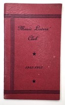1942 - 1943 Music Lovers Club Program Booklet St. Paul Minneapolis Minne... - £11.94 GBP