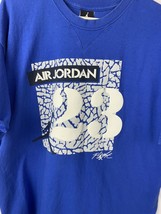 Vintage Air Jordan T Shirt Retro 3 True Blue Men’s Large Flight Swoosh Crew - £27.53 GBP