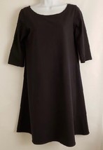Eileen Fisher Women&#39;s Dress Black 3/4 Sleeve Organic Cotton/Lycra Size PS USA - £35.57 GBP