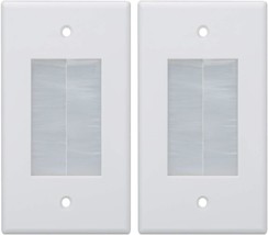 Wall Cable Pass Through 2 Pack 1 Gang Brush Wall Plate for Low Voltage Cables an - $20.18