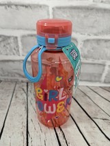 Cool Gear Chug Me pink Girl Power heart kids water bottle carry loop handle 16oz - £6.32 GBP