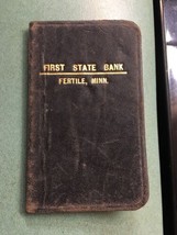 Fertile State bank book fertile minn mn 1941 vintage small   - £24.31 GBP