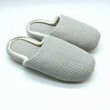 Relaxed Foot Womens Clog Slippers Slip On Striped Soft Sole Gray White Size 6 - £7.76 GBP