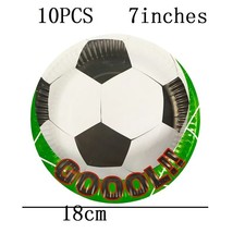 Soccer Football Theme Kids Party Birthday Party Decoration Set Cup, Plate &amp; Stra - £114.82 GBP