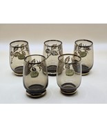 (5)BOHEMIAN SHOT GLASSES-Clear with Gold Accents-Czechoslavakia-NEW - $27.80 CAD