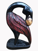 Vintage Hand carved Sankofa Bird Traditional Ghanaian Sculpture Ebony wood Art  - £47.95 GBP