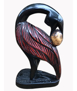 Vintage Hand carved Sankofa Bird Traditional Ghanaian Sculpture Ebony wood Art  - $82.12 CAD