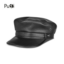 Pudi HL822 Man Leather Baseball Cap Hat 2018  New Black Real Lerther Student Tru - £75.70 GBP
