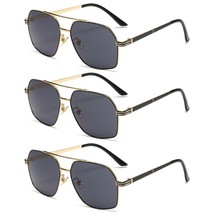 3 PK Unisex Retro Aviator Pilot Fashion Classic Sunglasses for Men Women Driving - £8.67 GBP