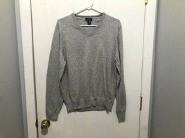Brooks Brothers 346 Supima Cotton V Neck Pullover Sweater Gray Men&#39;s SZ ... - $11.87
