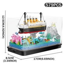 Pirate Ship Tiitanic Fish Tank Ornaments Micro Building Blocks DIY 10 - £30.25 GBP