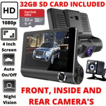 Dash Cam 1080P HD Car Front and Rear Camera Video Recorder with 32GB SD ... - £39.55 GBP