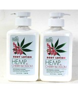 2 Bottles Natural Therapy 16.9 Oz Hemp &amp; Cherry Blossom Soothing Body Lo... - $41.14 CAD